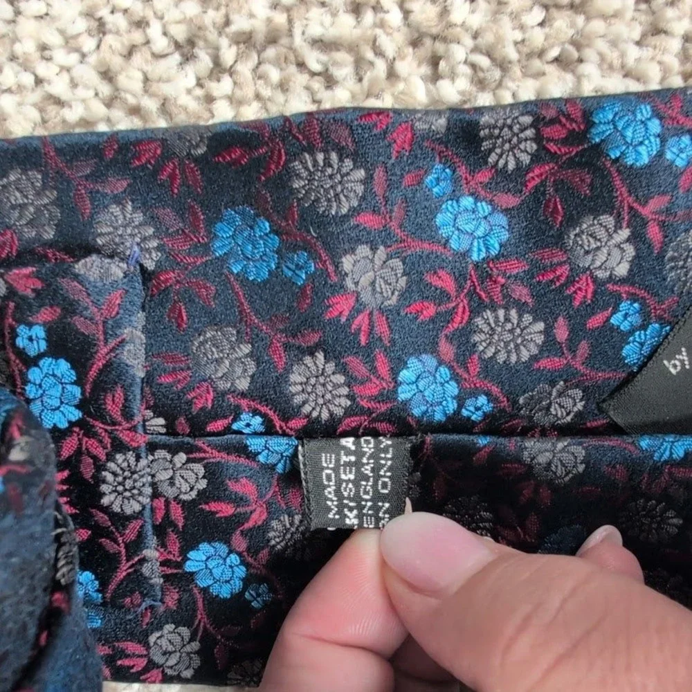 Renato Paglia‎ Roma Floral Silk Necktie Holliday Brown England